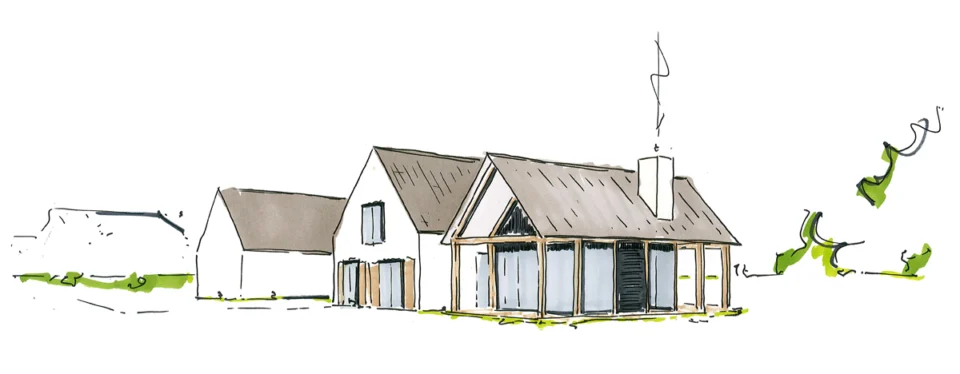 Schets van een schuurwoning schets-schuurwoning