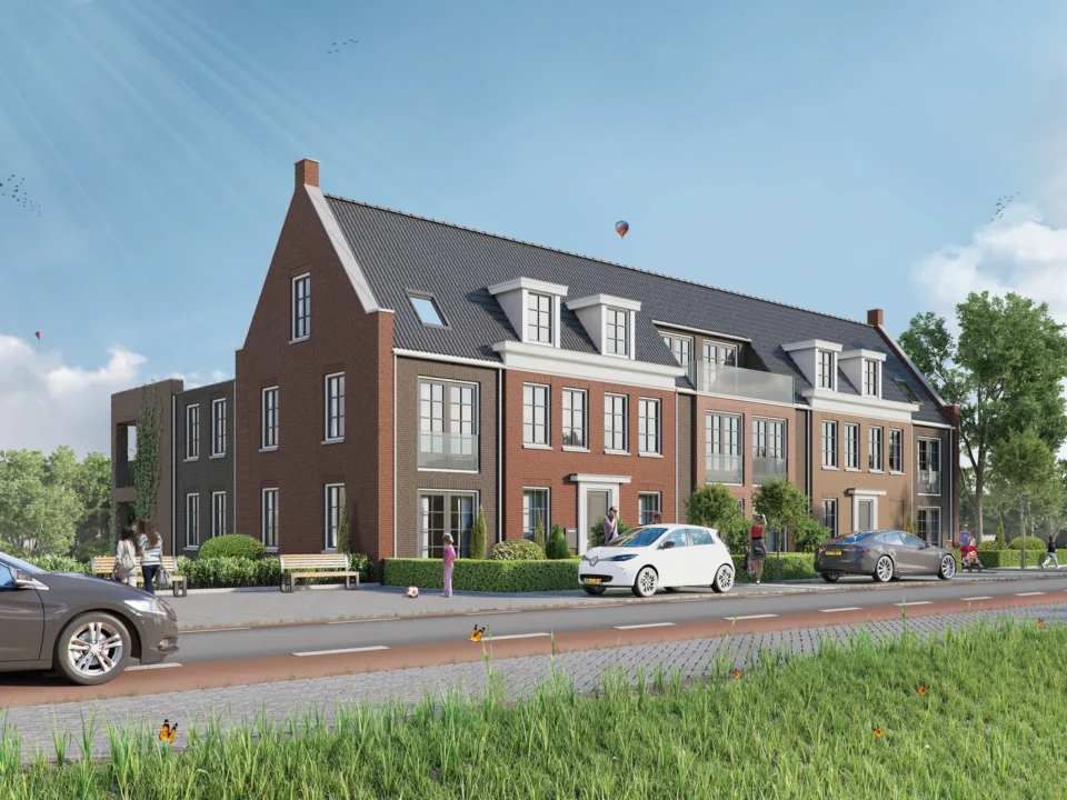 Straatbeeld nieuwbouw appartementen Ameide Straatbeeld nieuwbouw appartementen Ameide