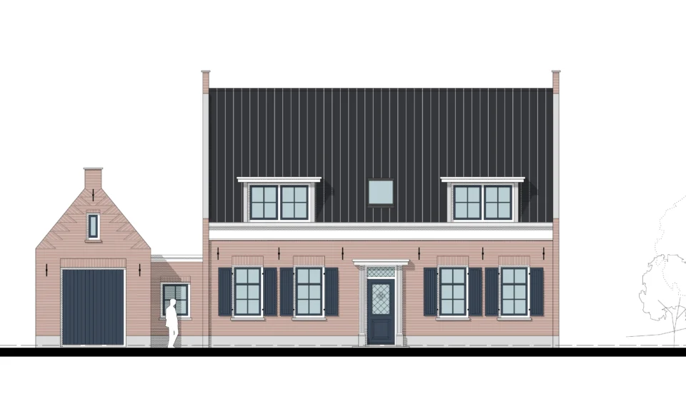 Voorgevel ontwerp landelijke woning Kaatsheuvel Voorgevel ontwerp landelijke woning Kaatsheuvel