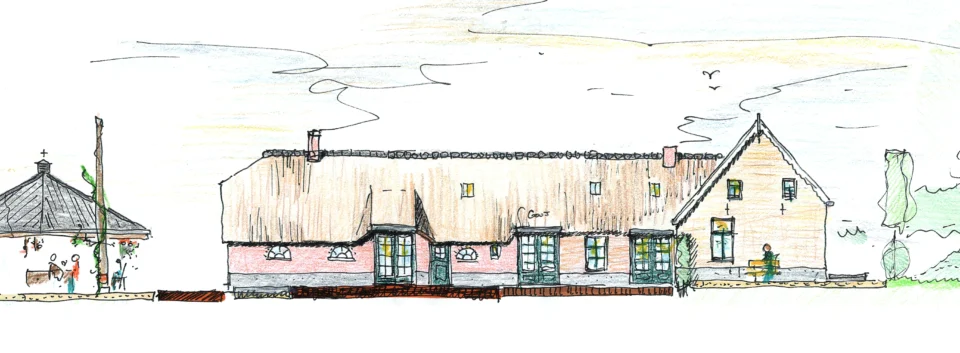 Schets boerderij verbouwen Schets boerderij verbouwen